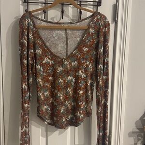 Free People Multicolor Floral Top